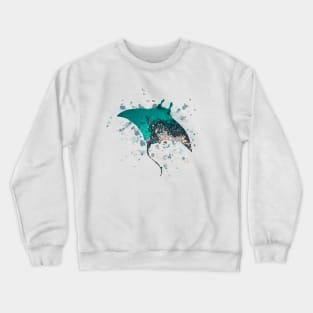 Stingray | Stingray Silhouette Art with Splashes of Watercolor Crewneck Sweatshirt